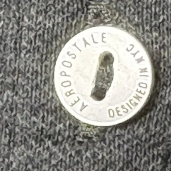 Aeropostale Polo Shirt Women Size XL A87 logo 5-Button Pique School Uniform Gray - Picture 3 of 8